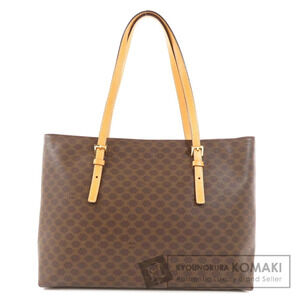 Celine Macadam Leather Brown Shoulder Tote Bag